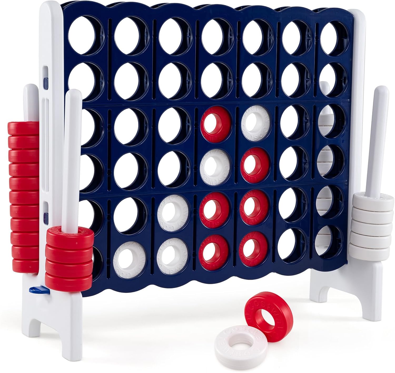 Costzon Giant 4-in-A-Row, Jumbo 4-to-Score Giant Game Set for Kids & Adults, Indoor Outdoor Yard Connect Game