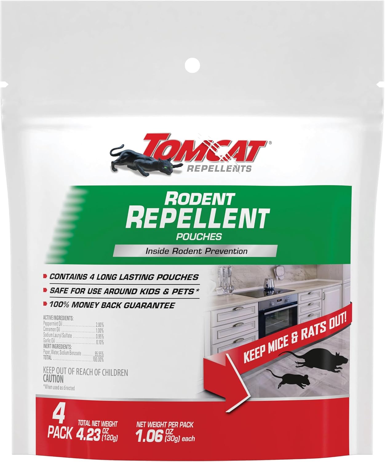 Tomcat Repellents Rodent Repellent Ready-to-Use with Comfort Wand, 1 gal. | For Indoor and Outdoor Mouse and Rat Prevention, Peppermint Oil Spray for Rodents with Cinnamon & Garlic Essential Oils