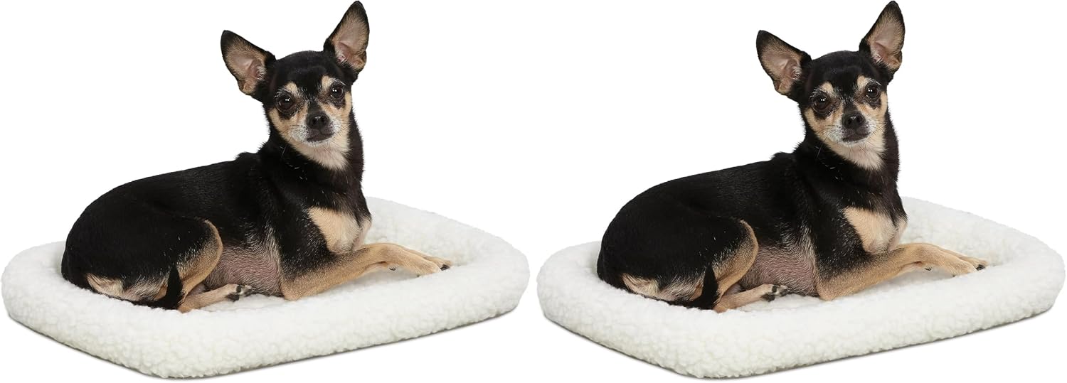 MidWest Homes for Pets QuietTime XXS Dog Bed – Cinnamon Faux Fur Bolster, Ultra-Soft and Machine Washable, Fits 18-Inch Crates and Carriers, for Small Dogs and Cats
