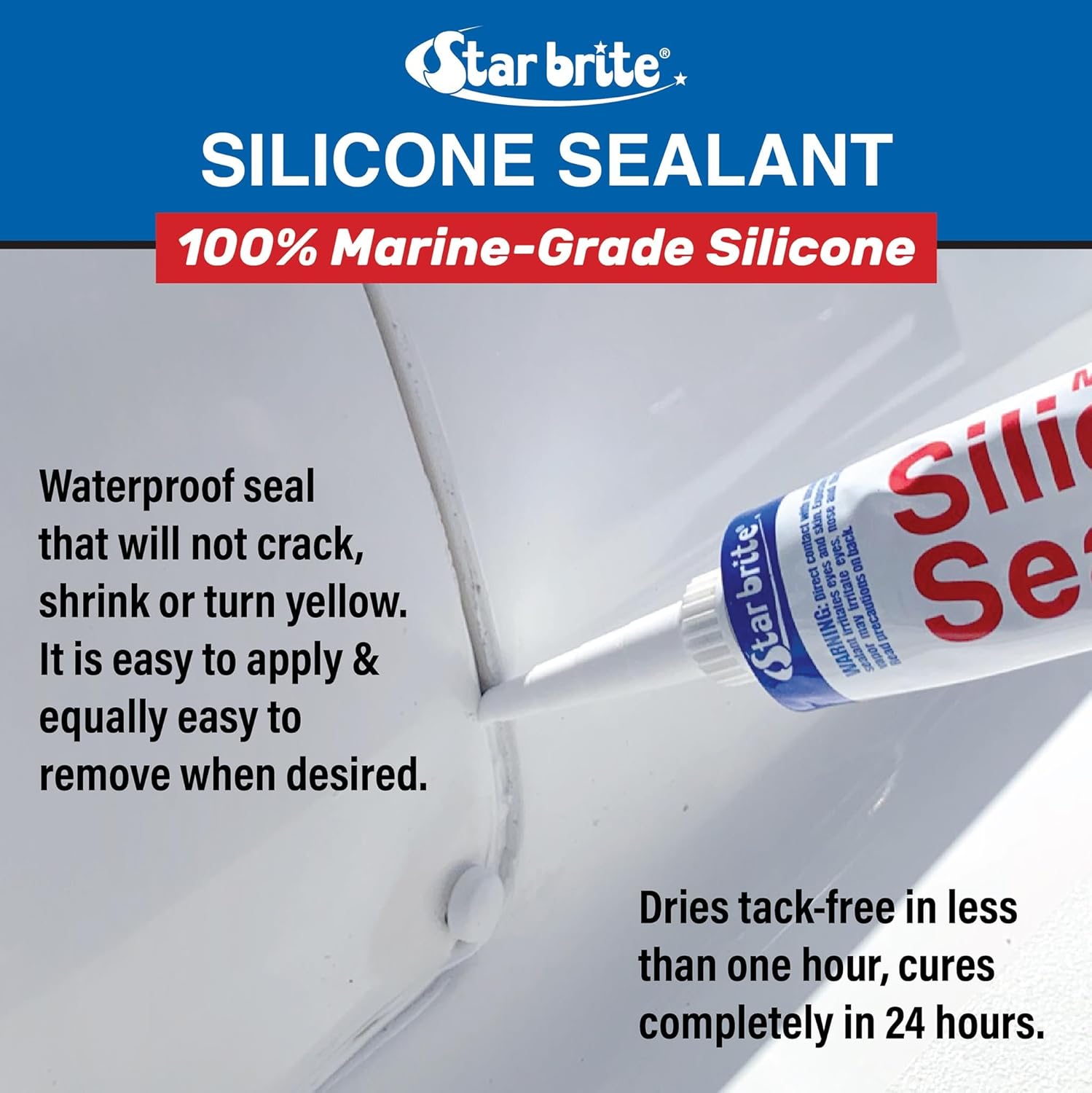 STAR BRITE Marine Silicone Sealant White - Waterproof