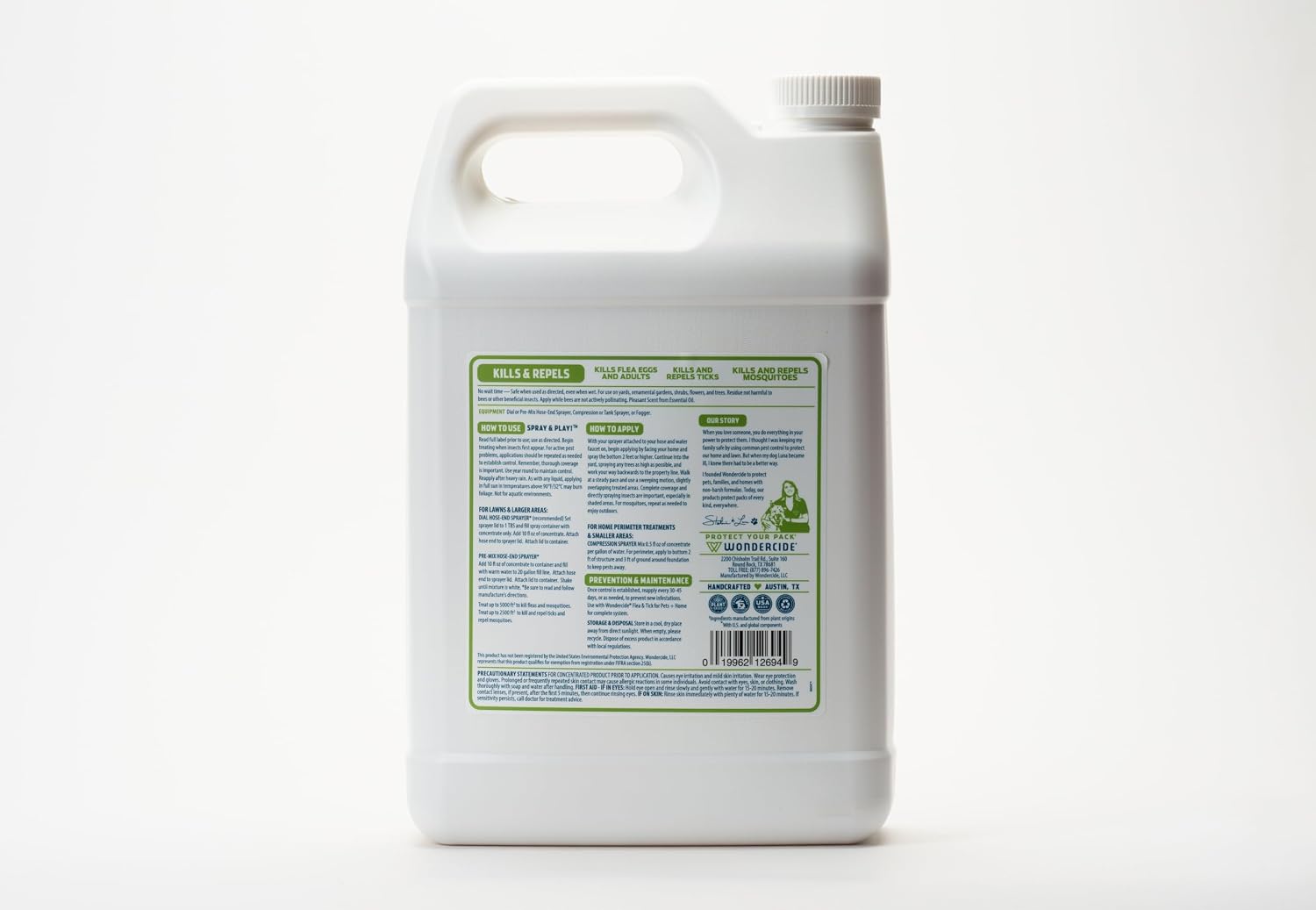 Wondercide - Flea and Tick Spray Concentrate for Yard and Garden - 128 oz | With Natural Essential Oils – Kill, Control, Prevent, Fleas, Ticks