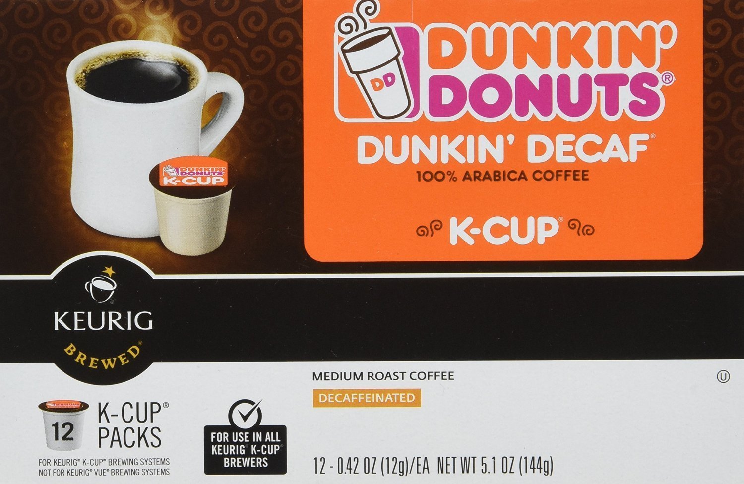 Dunkin Donuts Dunkin Decaf K-Cups (72 Count) - Packaging May Vary