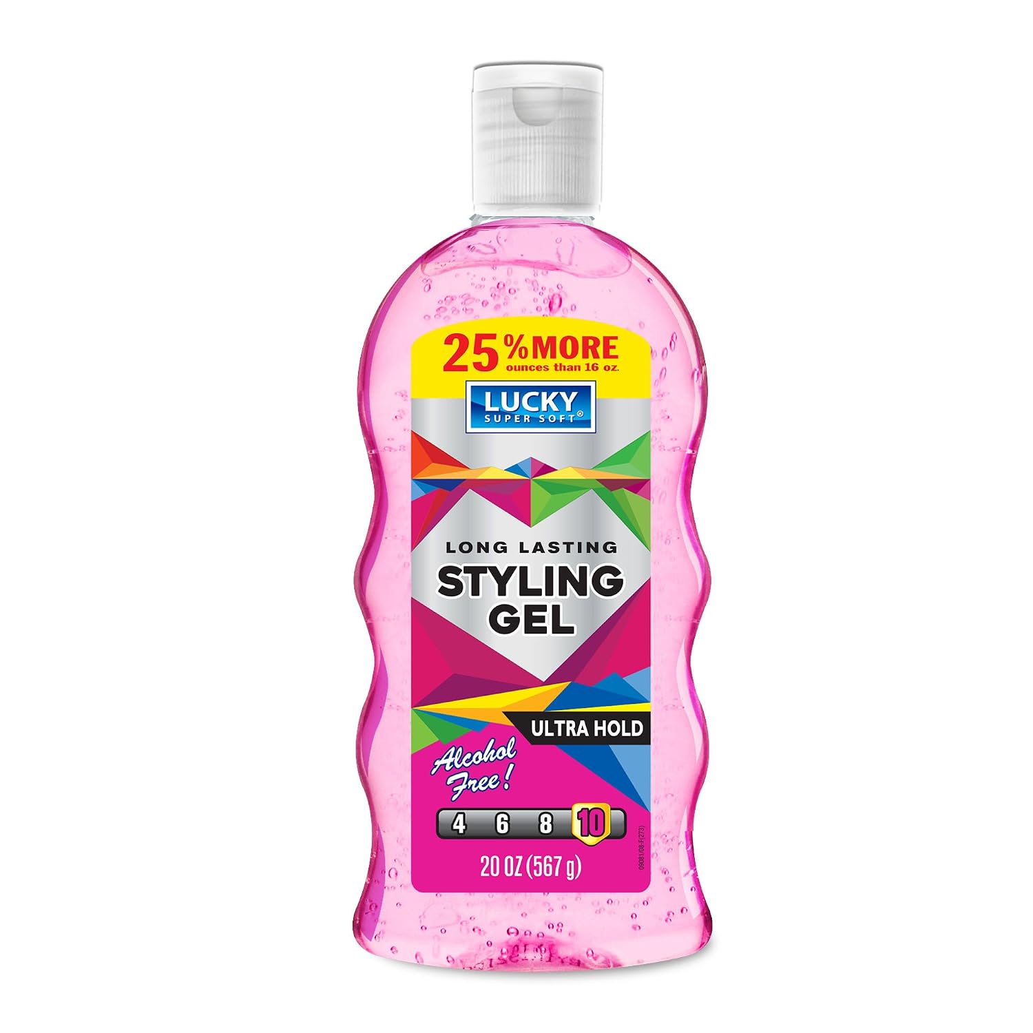 Lucky Super Soft Styling Gel, Wet Look, 20 Ounce