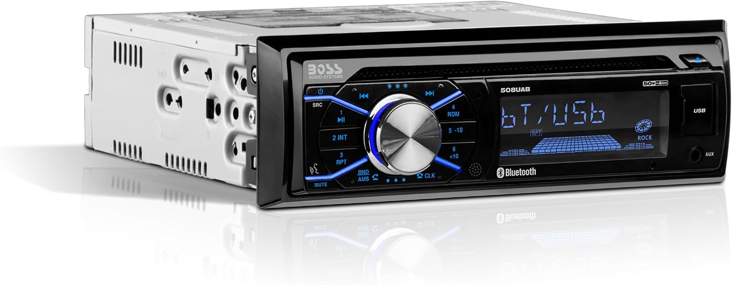BOSS Audio Systems 508UAB Single DIN Bluetooth Car Stereo, CD Player, USB