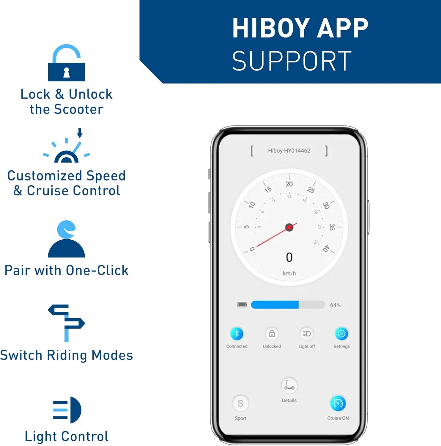 Hiboy S2 Pro Electric Scooter, 500W Motor, 10" Solid Tires, 25 Miles Range