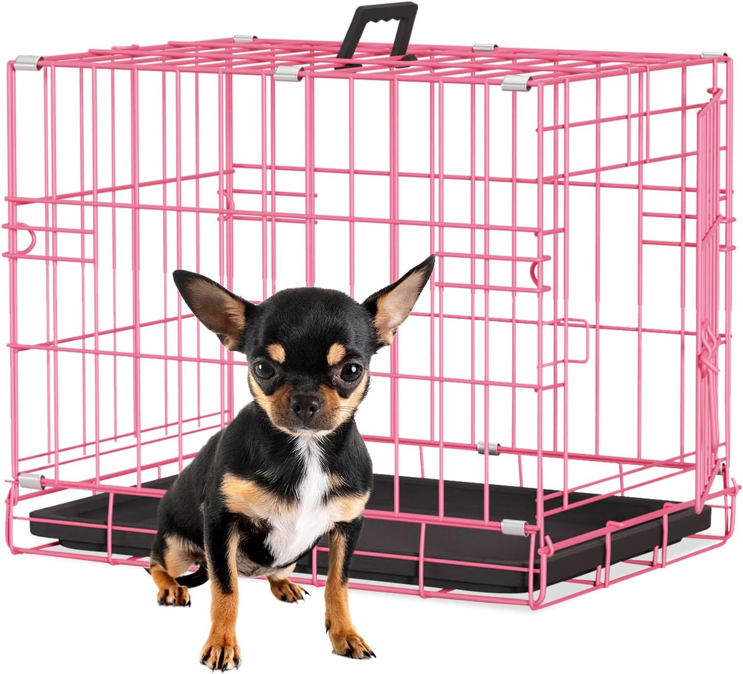 BestPet | Dog Crate | 48" | Black | Foldable Metal Kennel with Double Doors