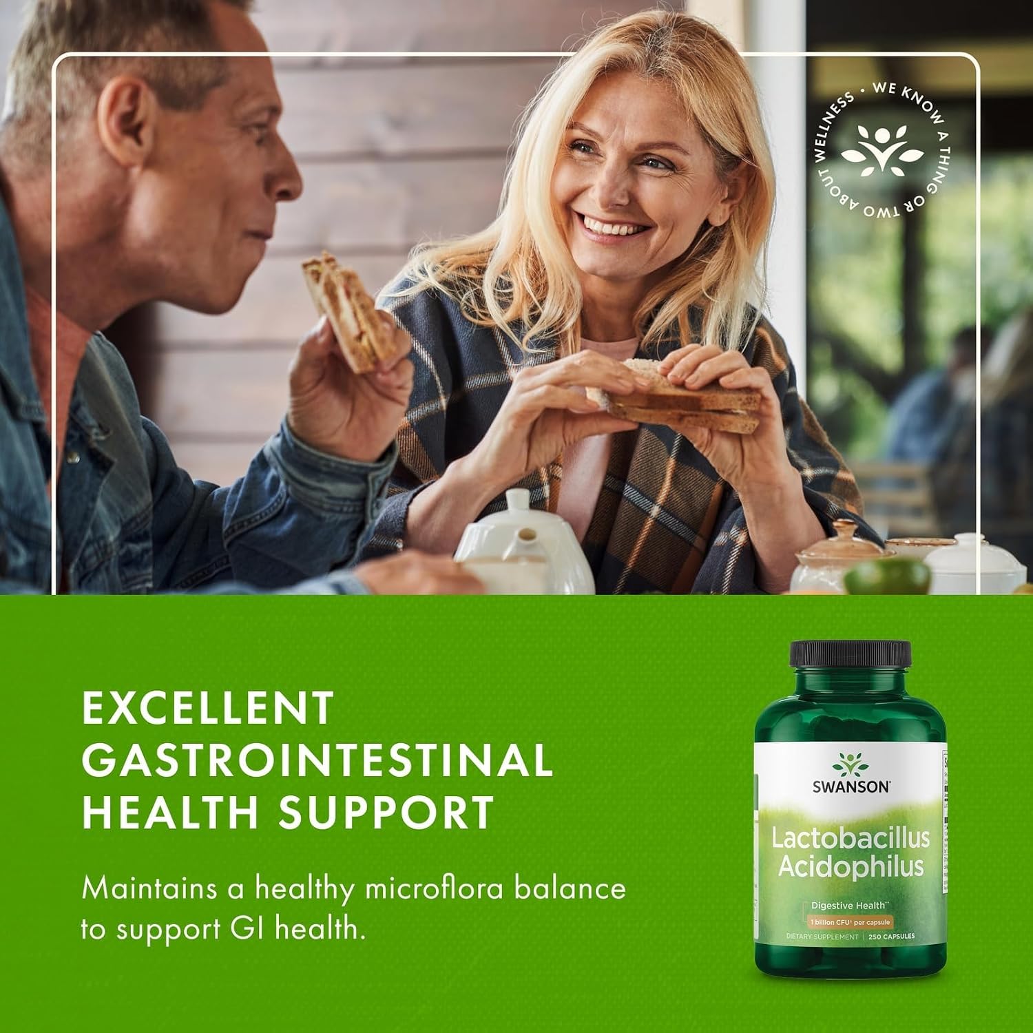 Swanson Lactobacillus Acidophilus Probiotic for Adults Seeking Daily Digestive and Bowel Health Support with 1 Billion CFU - Acid-Resistant (250 Capsules, 3 Pack)