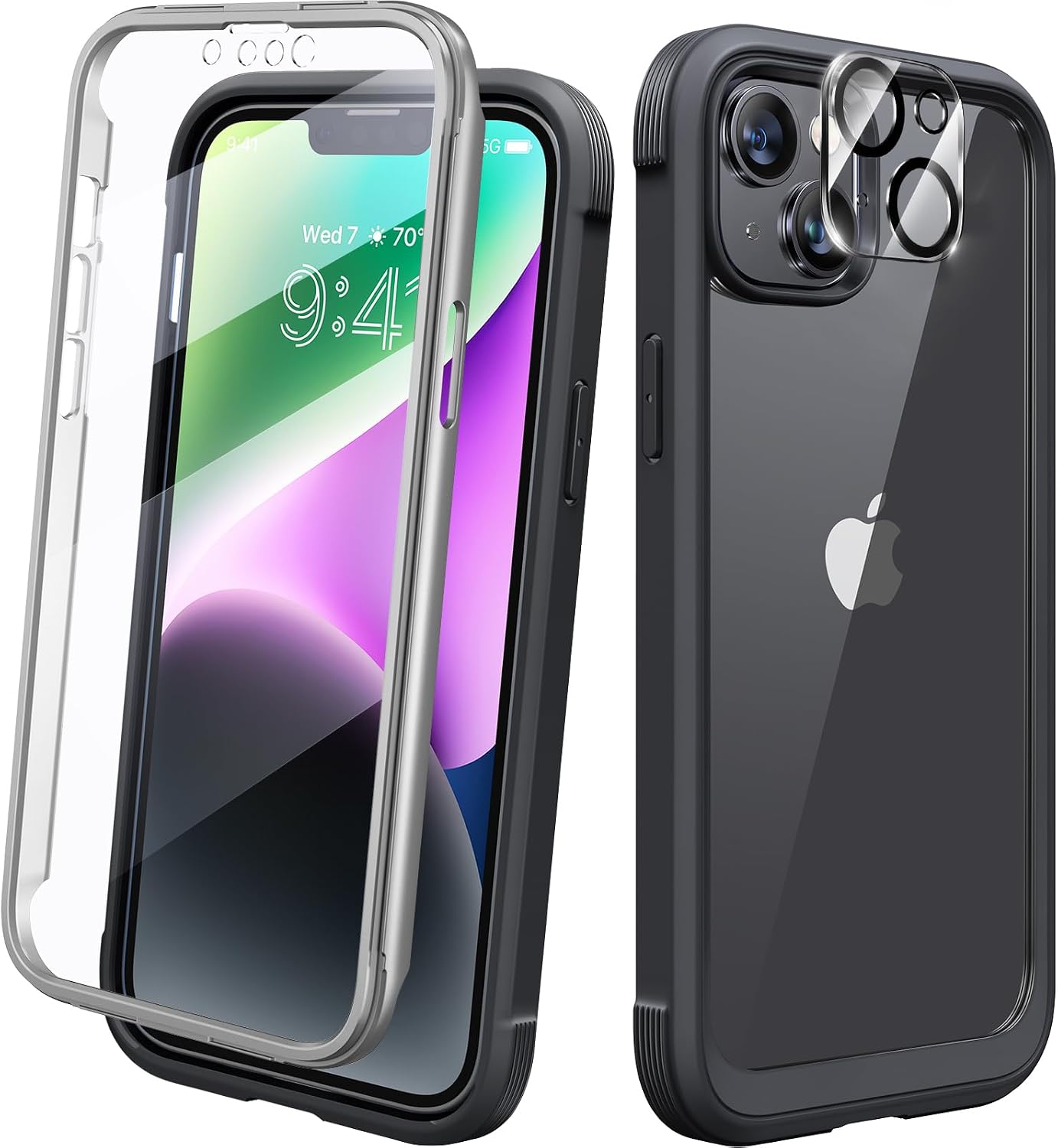 Diaclara Designed for iPhone 12 Mini Case, Full Body Rugged with Built-in Touch Sensitive Anti-Scratch Screen Protector