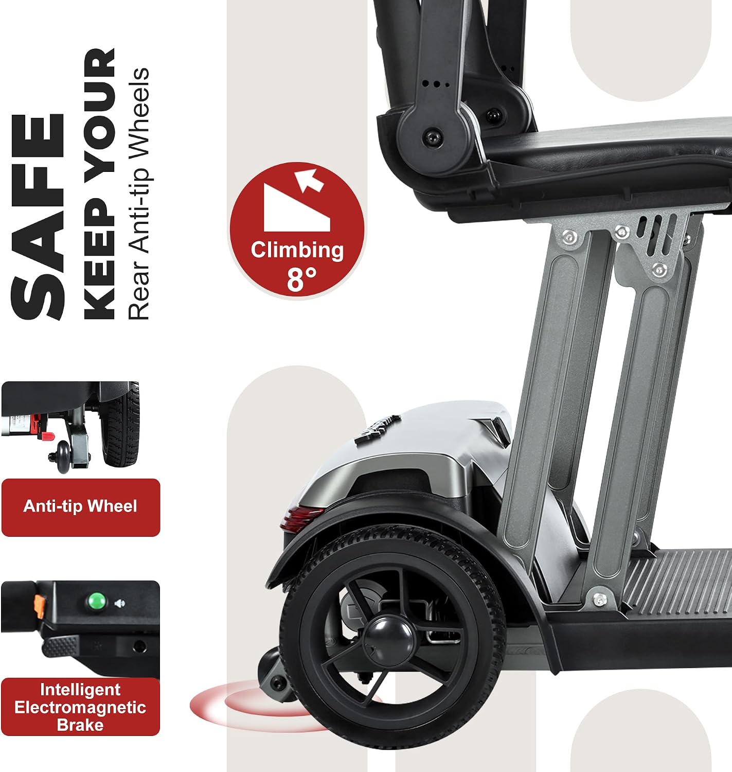 MetroMobility 15-25Miles 330lbs Electric Mobility Scooters for Seniors Blue