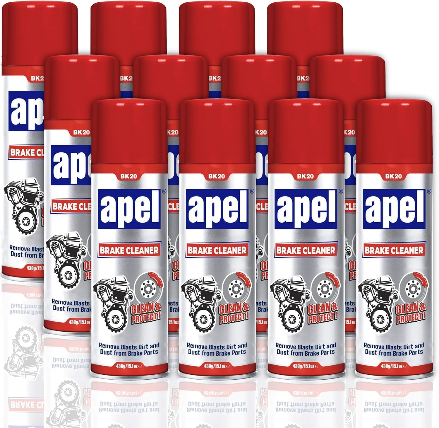 Mitreapel Brake Cleaner (24 x 15.1 fl oz) Non-Chlorinated Brake Parts Cleaner for Disc, Pads, Calipers, Springs, Rotors and Clutch (Pack of 24)