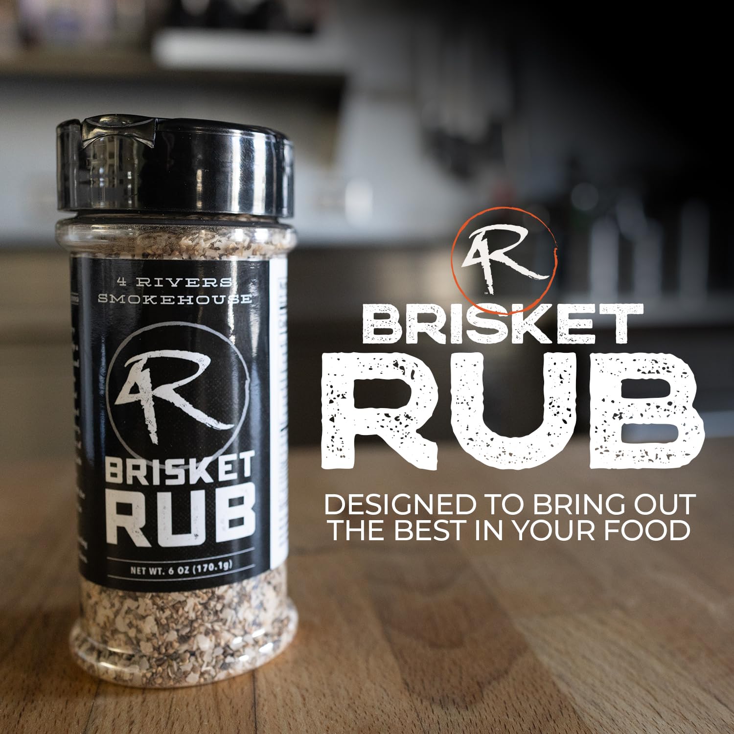 4 Rivers - Smokehouse Brisket Rub - Dry Rub Seasoning for Roasting, Slow-Cooking or Grilling - Premium Blend - Multi-Regional Recipe - Premium Ingredients - 6 oz | Seasoning for Roasting, Slow-Cooking or Grilling, Premium House-Made Blend, Multi-Regional…