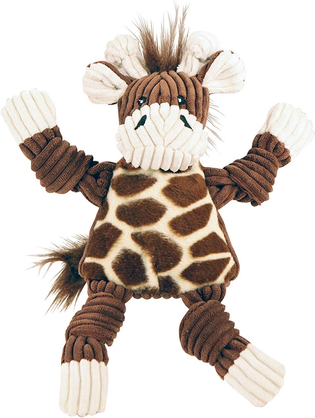 HuggleHounds Knottie Plush Dog Toy - Dog Stuffed Animal Toy, Squeaky Puppy Toys, for Small, Medium & Large Dogs, Durable Plush to Keep Them Busy - Stuey Sock Monkey, Large