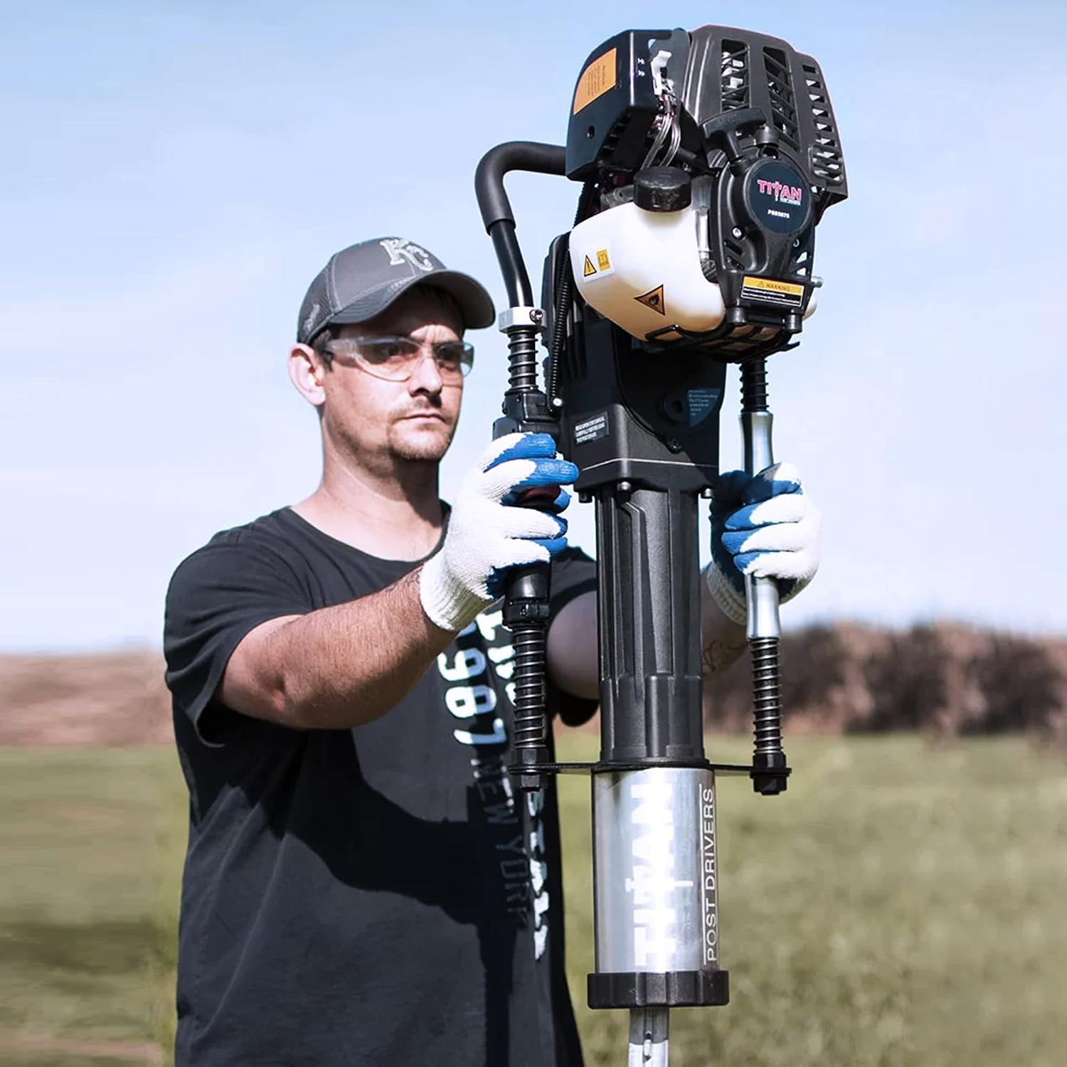 Titan PGD3875 Gas-Powered Post Driver, 1.3 HP, 3 7/8" Max Diameter
