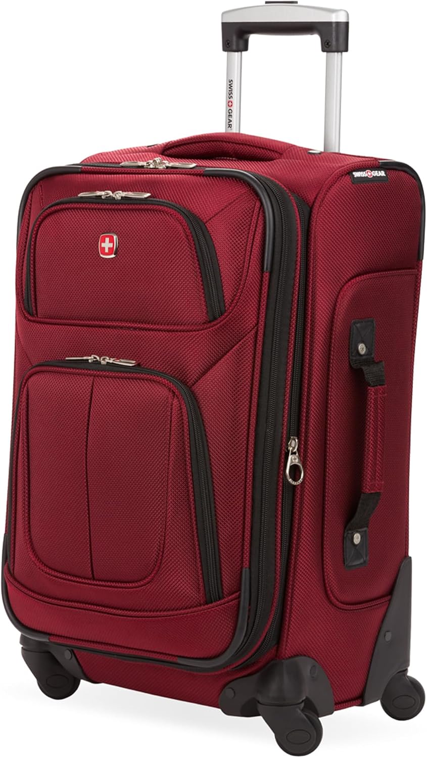 SWISSGEAR Sion Carry-On Spinner Luggage, Softside Expandable, Lightweight Suitcase, Dark Grey, 22.75-Inch