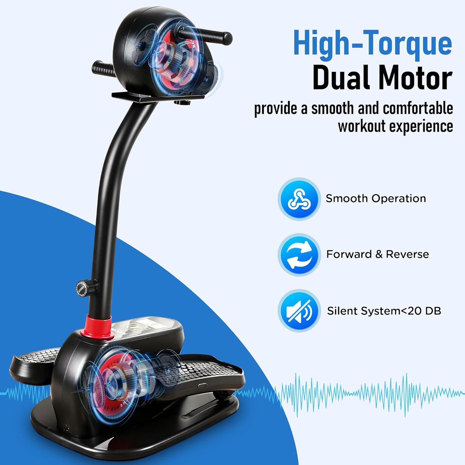 2026 New Upgrade Elliptical Exercise Machine, Low-Impact Motorized Pedal Exerciser | Home Recovery Bike for Arm & Leg Ability and Relax