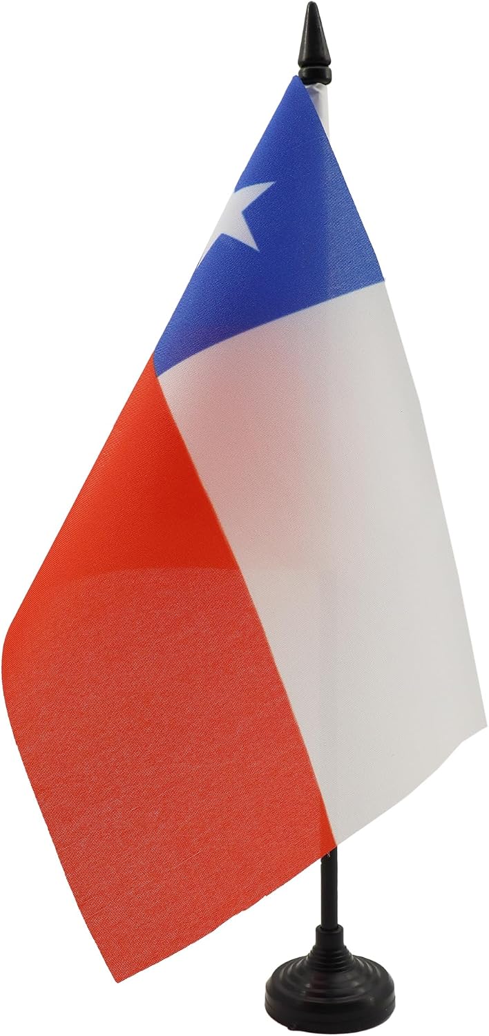 AZ FLAG Nicaragua Table Flag 4x6 in 100D Polyester Plastic Base | Indoor use Nicaraguan 15x10 cm desk flag stitched finish with reinforced edges with plastic pole