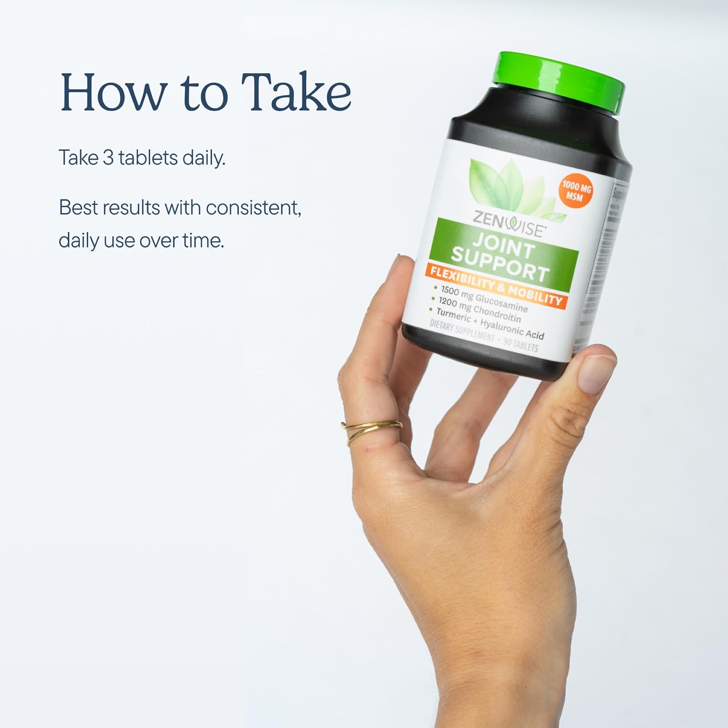 Zenwise Health Joint Support Supplement with Glucosamine Chondroitin MSM, Curcumin & Sulfate - Joint Health for Women & Men - Mobility & Flexibility Support for Knee, Cartilage & Bone - 180 Count | Tablets, 1500mg Glucosamine, 1200mg Chondroitin, 1000mg…