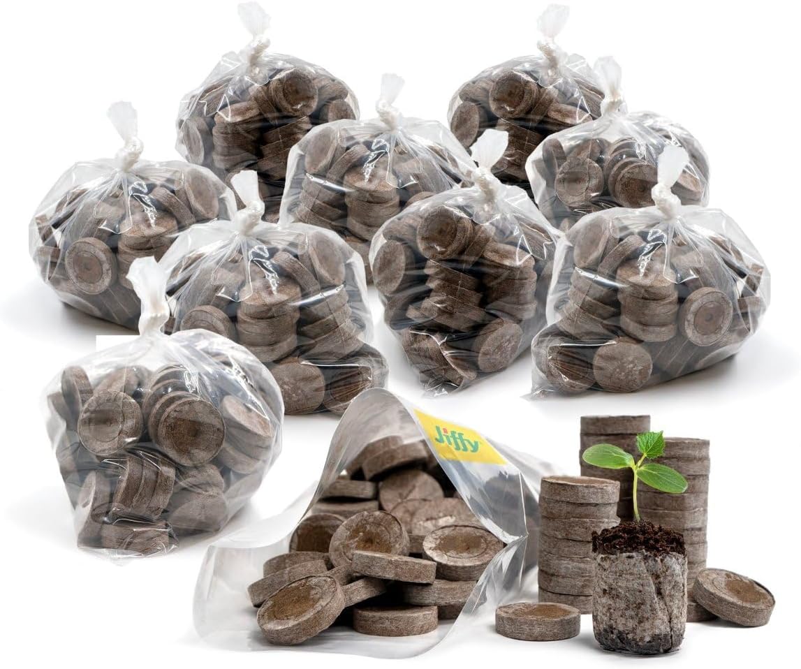 100 Count- Jiffy 36 MM Peat Soil Pellets Seeds Starting Plugs: Indoor Seed Starter- Start Planting Indoors for Transplanting to Garden or Planter Pot | Starter- Start Planting Indoors for Transplanting to Garden or Planter Pot