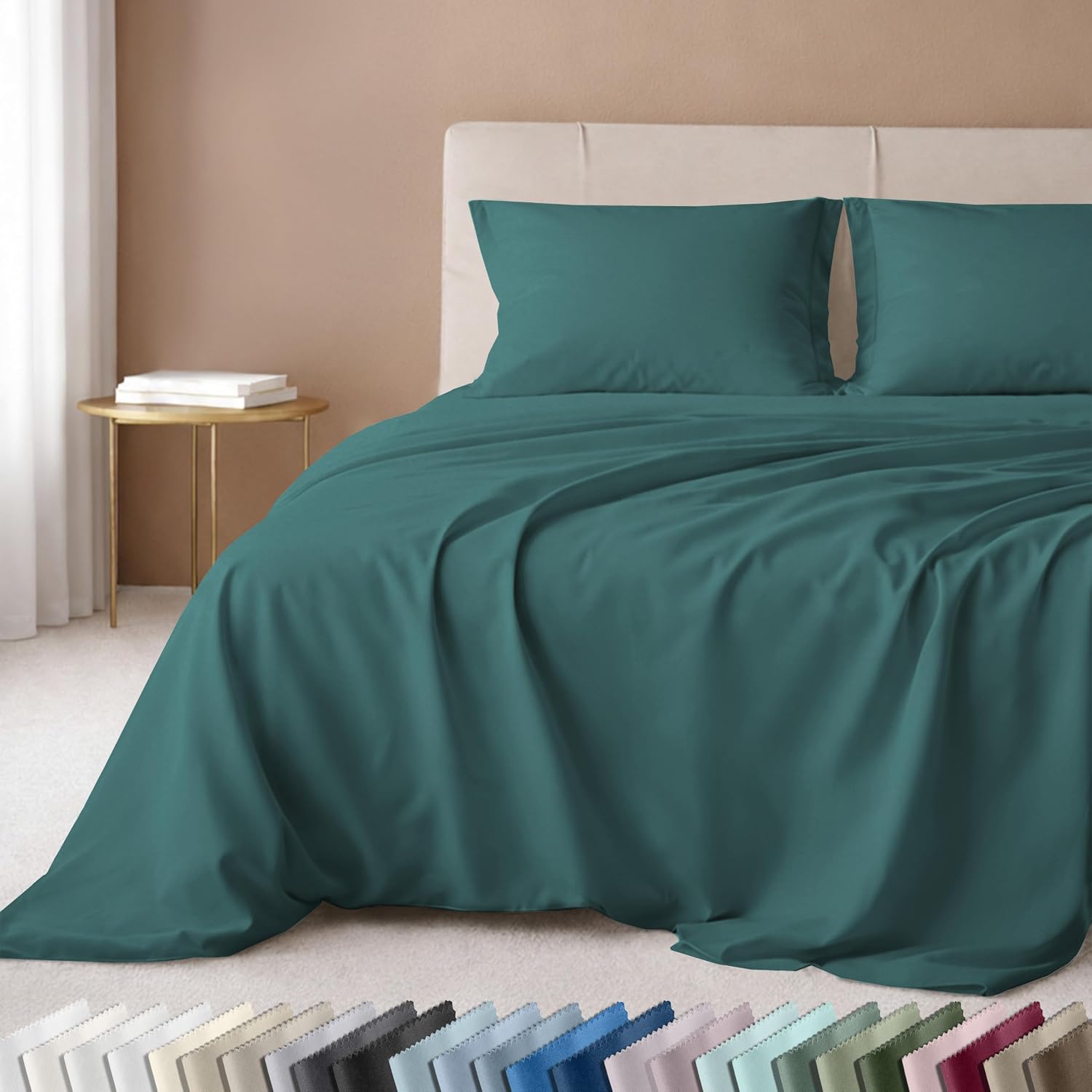 California Design Den Luxury 600 Thread Count Full Size Sheet Sets, Seafoam | 100% Cotton Sateen Backed by Good Housekeeping Seal, Soft & Smooth, 16" Deep Pocket, All-Around Elastic, Durable, Easy Care