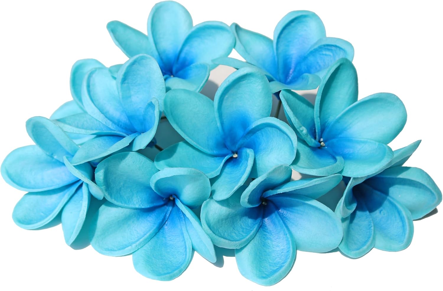 10PCS Artificial Plumeria Flowers with Stem, Apricot | Natural Real Touch,DIY Cake Decoration, Hawaiian Part, Luau Decor, Wedding Bouquets