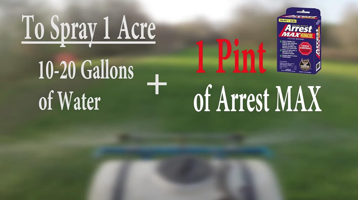 Whitetail Institute Arrest Max Selective Grass Control Herbicide Specifically Developed for Deer Food Plots, 1 Pint