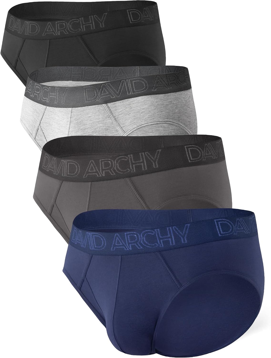 DAVID ARCHY Men's Bamboo Rayon Briefs Underwear Breathable Support Pouch