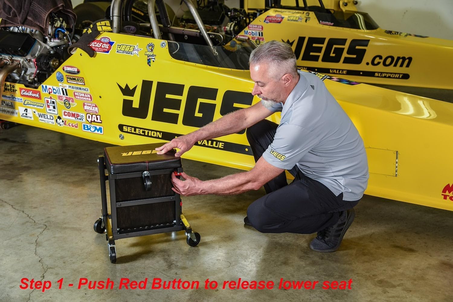 JEGS 2-in-1 Performance Mechanics Creeper Seat [330 lb. Capacity]