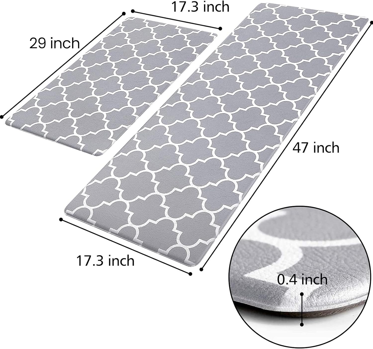 KMAT Kitchen Mat Set of 2,Cushioned Anti-Fatigue Kitchen Mats for Floor