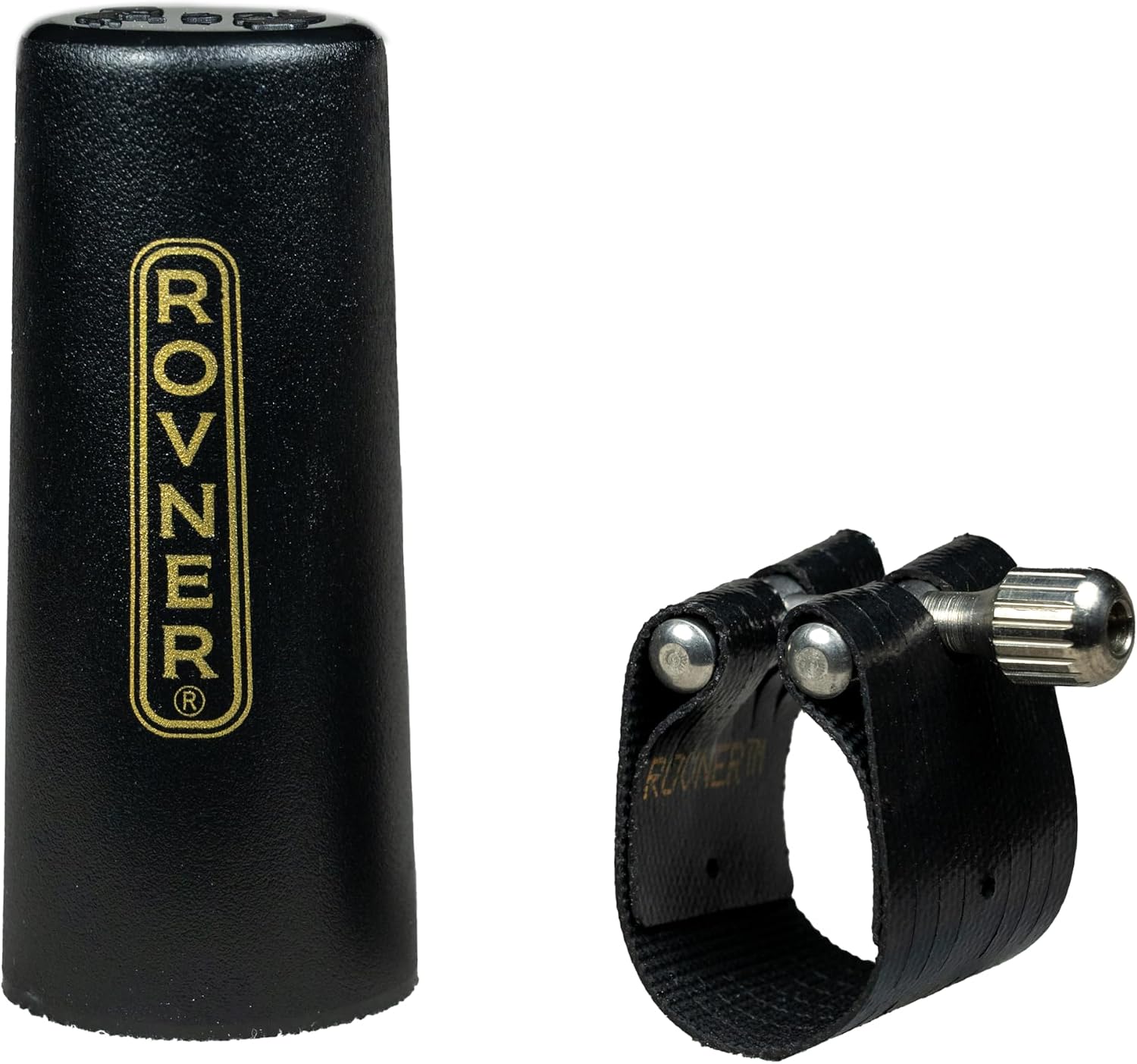 Rovner Ligature & Plastic Cap for Alto Clarinet - Dark Ligature for Hard Rubber Mouthpiece (2RS)