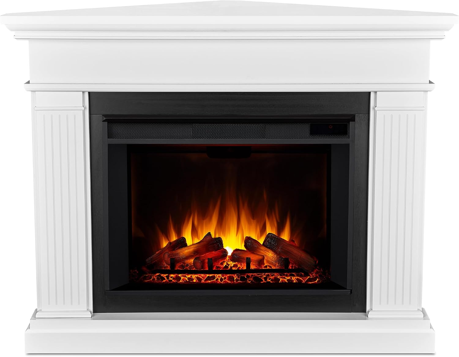 Real Flame Kennedy Grand Corner Electric Fireplace with Mantel for Living Room or Bedroom, Replaceable Fireplace Insert Heater