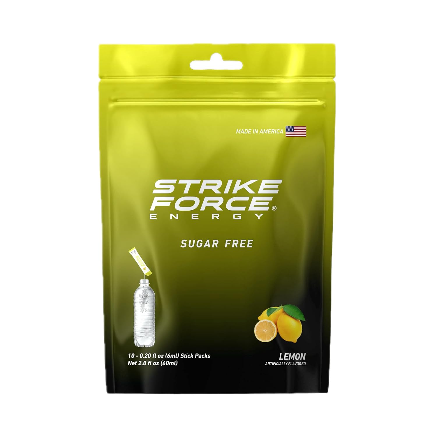 Strike Force Energy Drink Mix - Original Flavor - Natural Tasting Caffeine Drink - Turn Any Drink into a Healthy Energy Drink - Zero Calories, Keto Friendly, Sugar Free, Pre Workout (40 Liquid Packs)