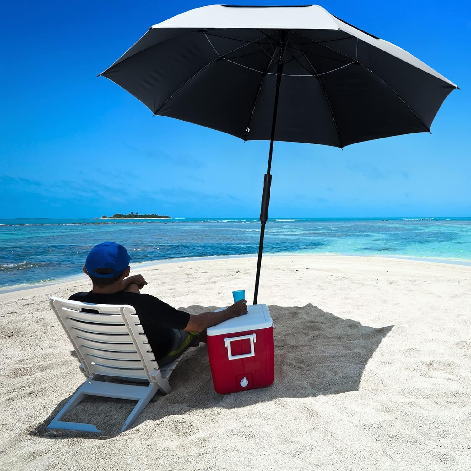 G4Free UV Golf Beach Umbrella 68”Auto Open Extra Large Sun Shade Umbrellas
