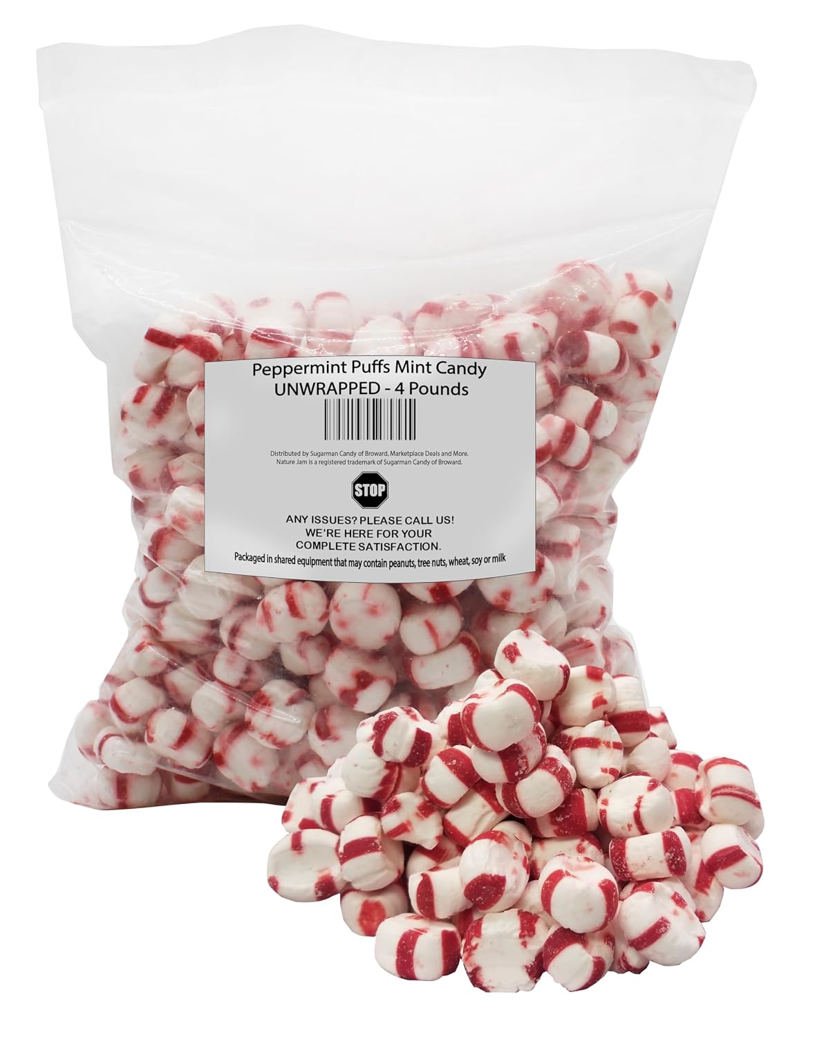 Peppermint Puffs Mint Candy UNWRAPPED - 2 Pounds