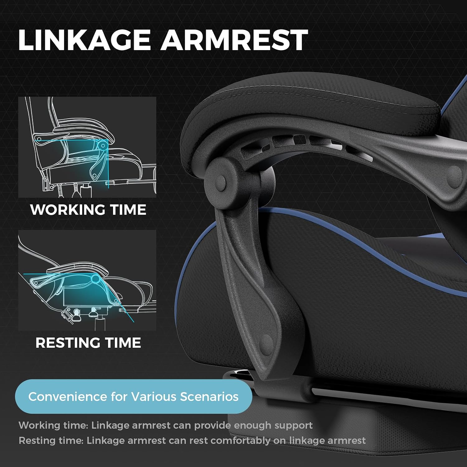 GTPLAYER Gaming Chair, Computer Chair with Footrest and Lumbar Support
