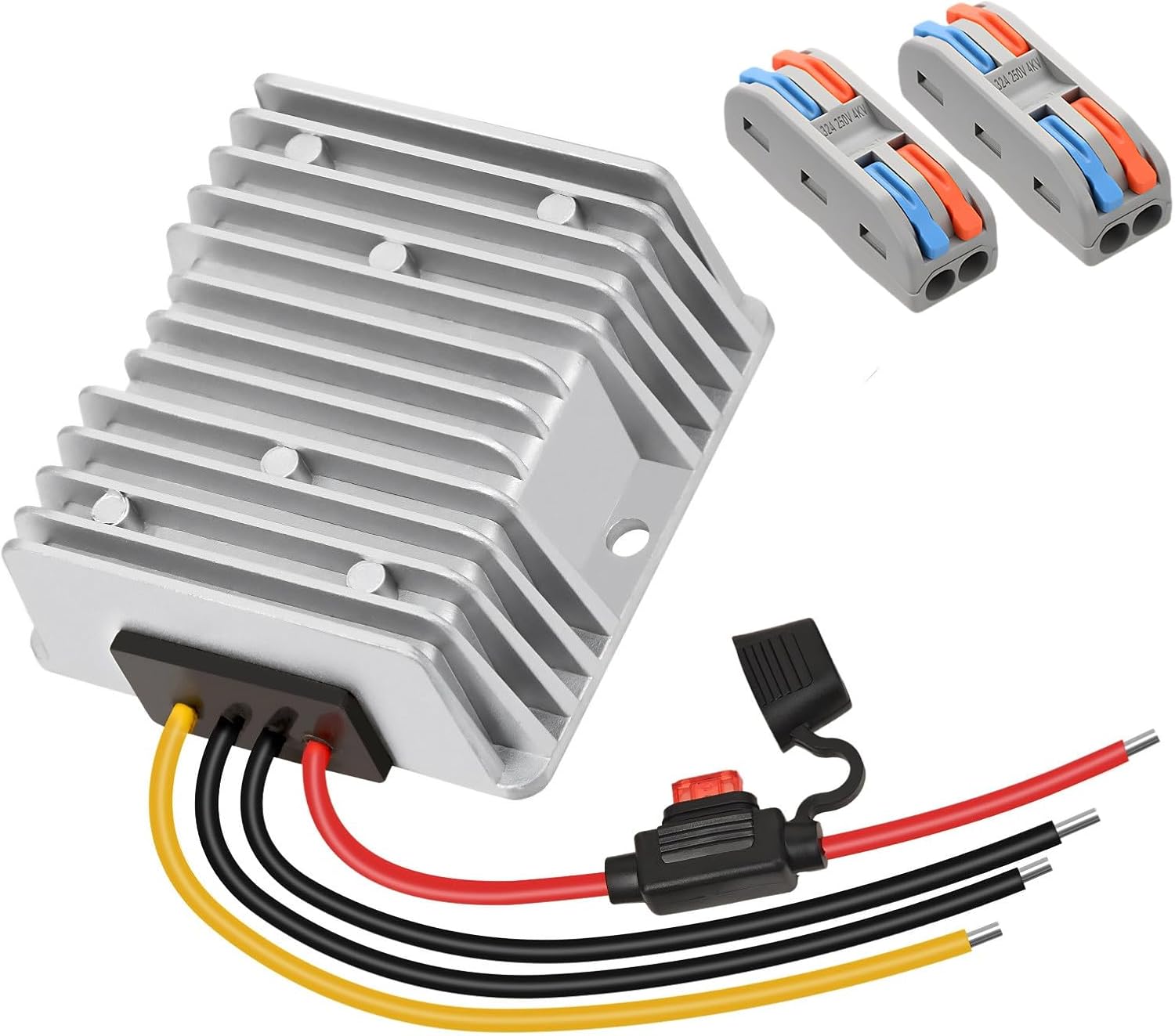 Input DC 18V-72V to 12V 10A 120W Buck Converter18V 20V 24V 36V 48V 60V 72V to 12V Step Down Converter Voltage Regulator Reducer Waterproof for Golf