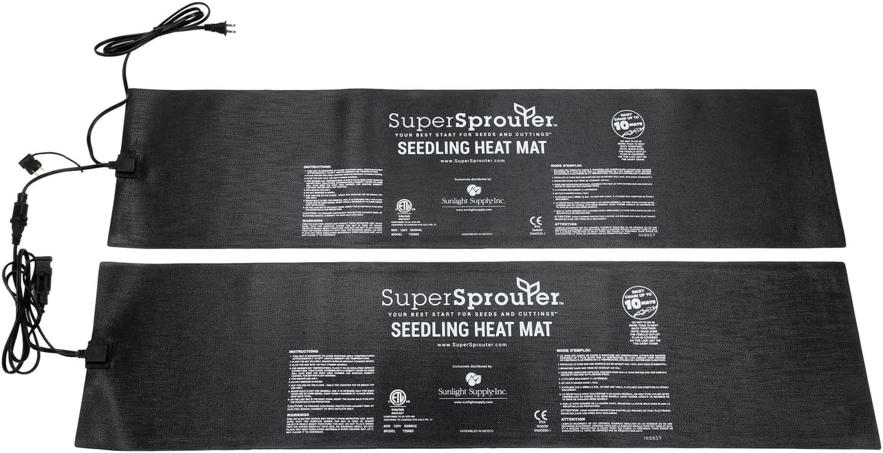 Super Sprouter Premium Heated Propagation Kit for Starting Seeds or Cuttings, Includes Heat Mat, Tray, Grow Light, and More