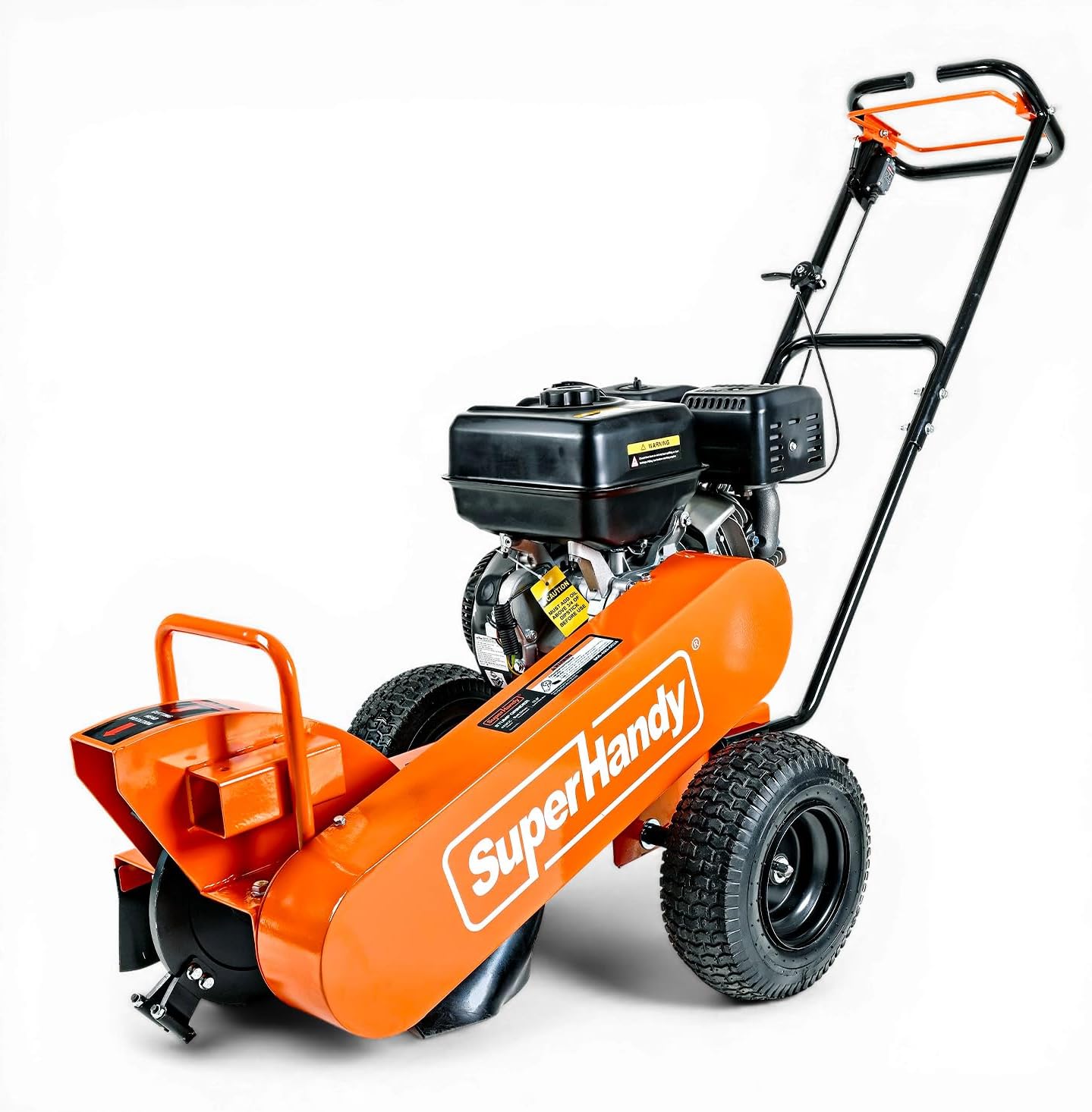 Superhandy 15HP Gas Powered Stump Grinder, 420cc 4-Stroke Engine, 8 Tungsten Carbide Teeth