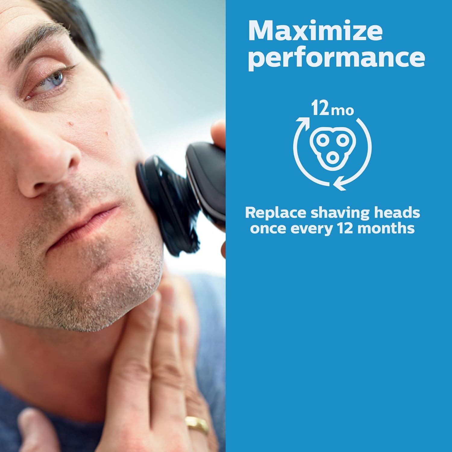 Philips Norelco Genuine Replacement Heads, 3 Count | 45 Self Sharpening MultiPrecision Blades, Compatible with Series 5000 - 6000 and AquaTouch, SH50/52