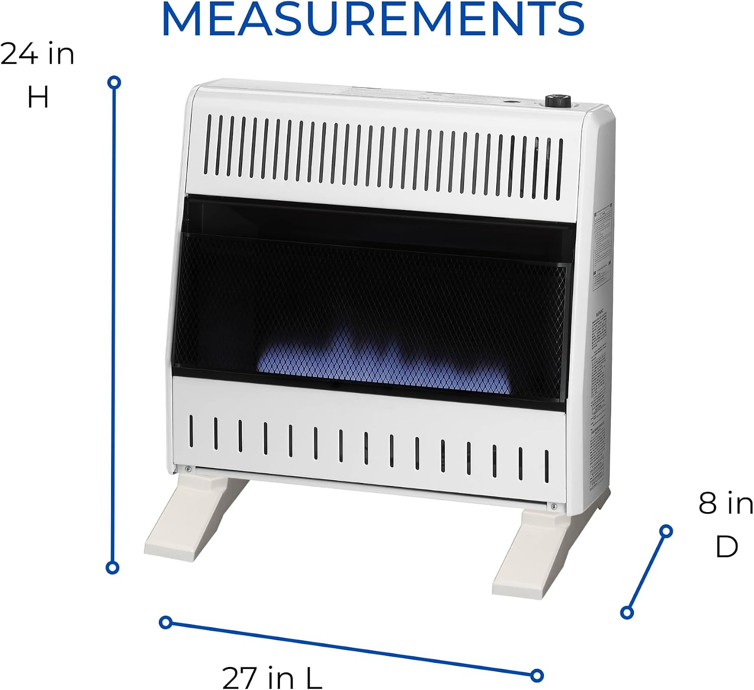 ProCom Heating Natural Gas Ventless Blue Flame Heater With Base Feet - 10,000 BTU, Manual Control - Model# MN100HBA-B