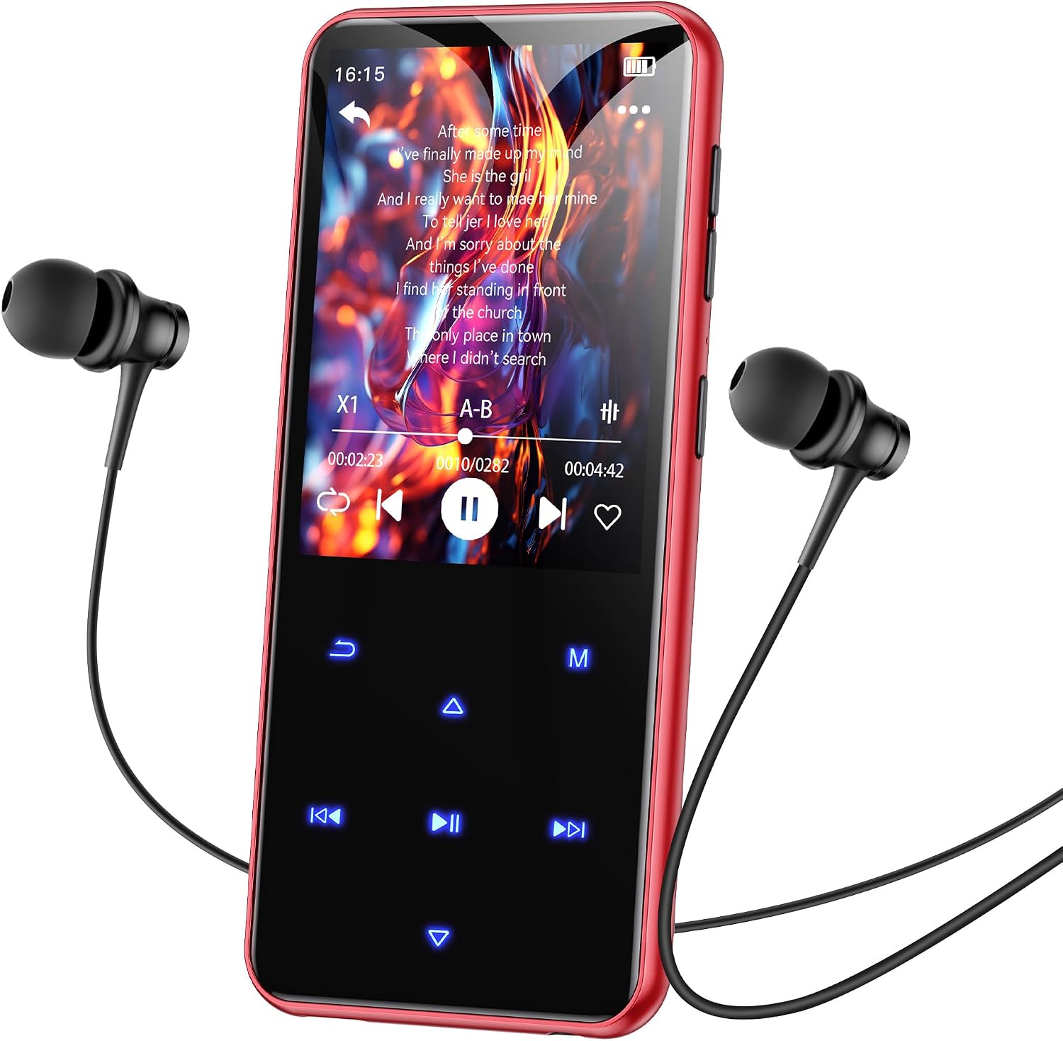 AGPTEK 64GB MP3 Player with Bluetooth, M3 2.4'' Player with Speaker | with FM Radio, Touch Buttons, Supports Up to 128GB(Purple)