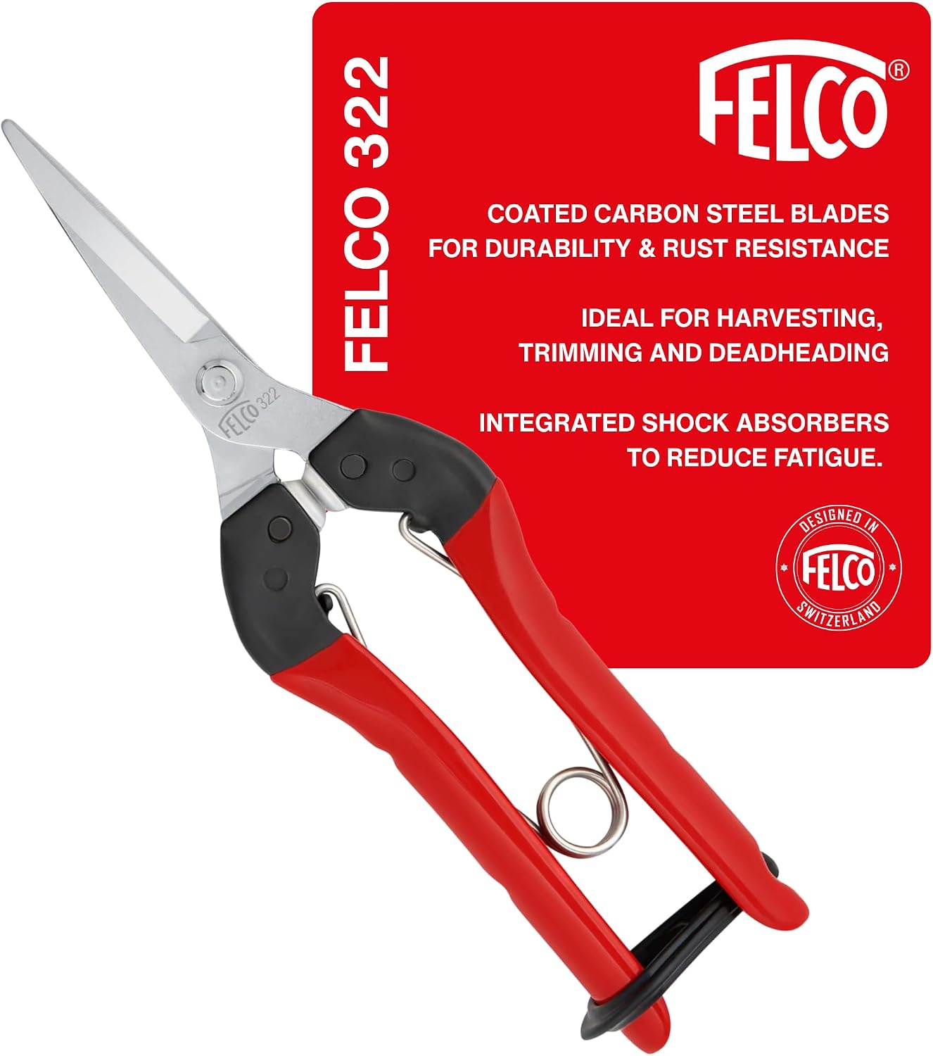 Felco F310 Pruning Snips – 7.3" Lightweight Garden Clippers for Fine Trimming & Harvesting | Pruning Shears for Gardening | Garden Snips and Pruners with Forged Aluminum Handles, Precision Tip