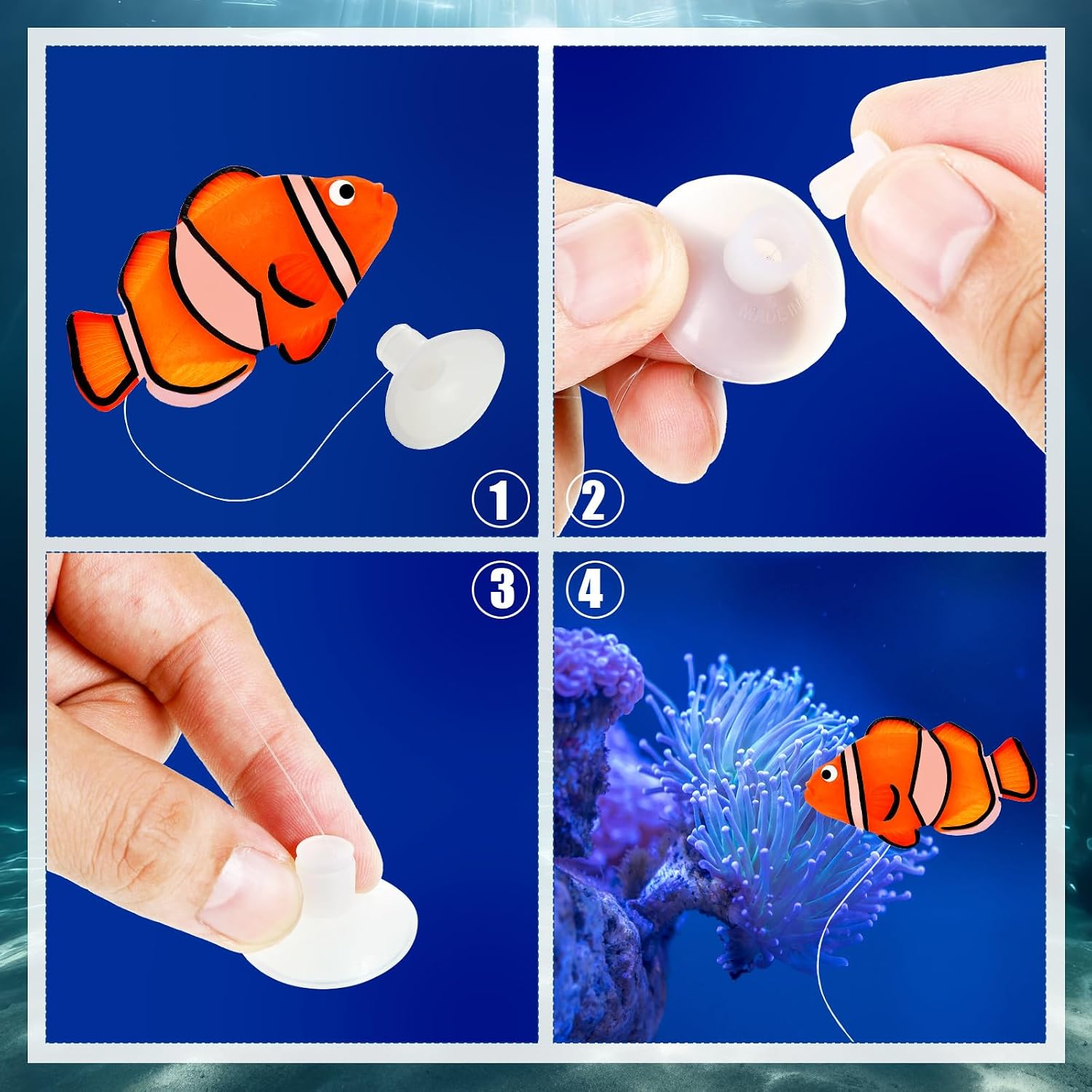 Weewooday 7 Pcs Artificial Fish Glowing Effect,Modern Color