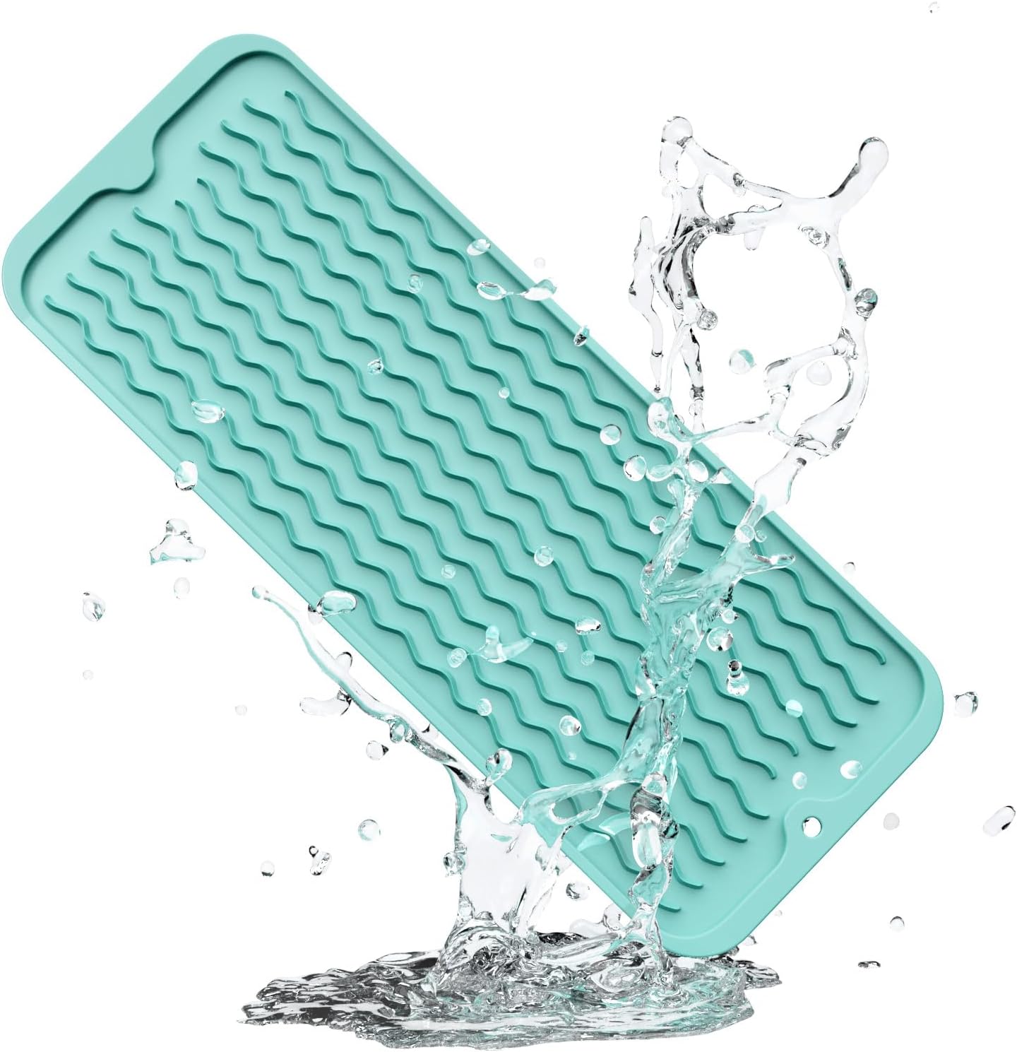ZLR Silicone Dish Drying Mat for Kitchen Counter, Eco-Friendly Fast Dry Dish Mat, Easy Clean Multi Usage Drying Matt, Heat Resistant Trivet