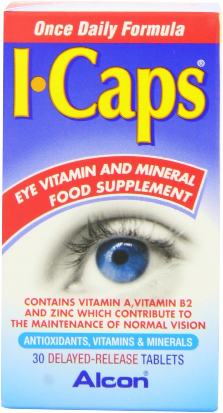 I-Caps Lutein and Zeaxanthin Dietary Supplement for Healthy Eyes 30 Tablets