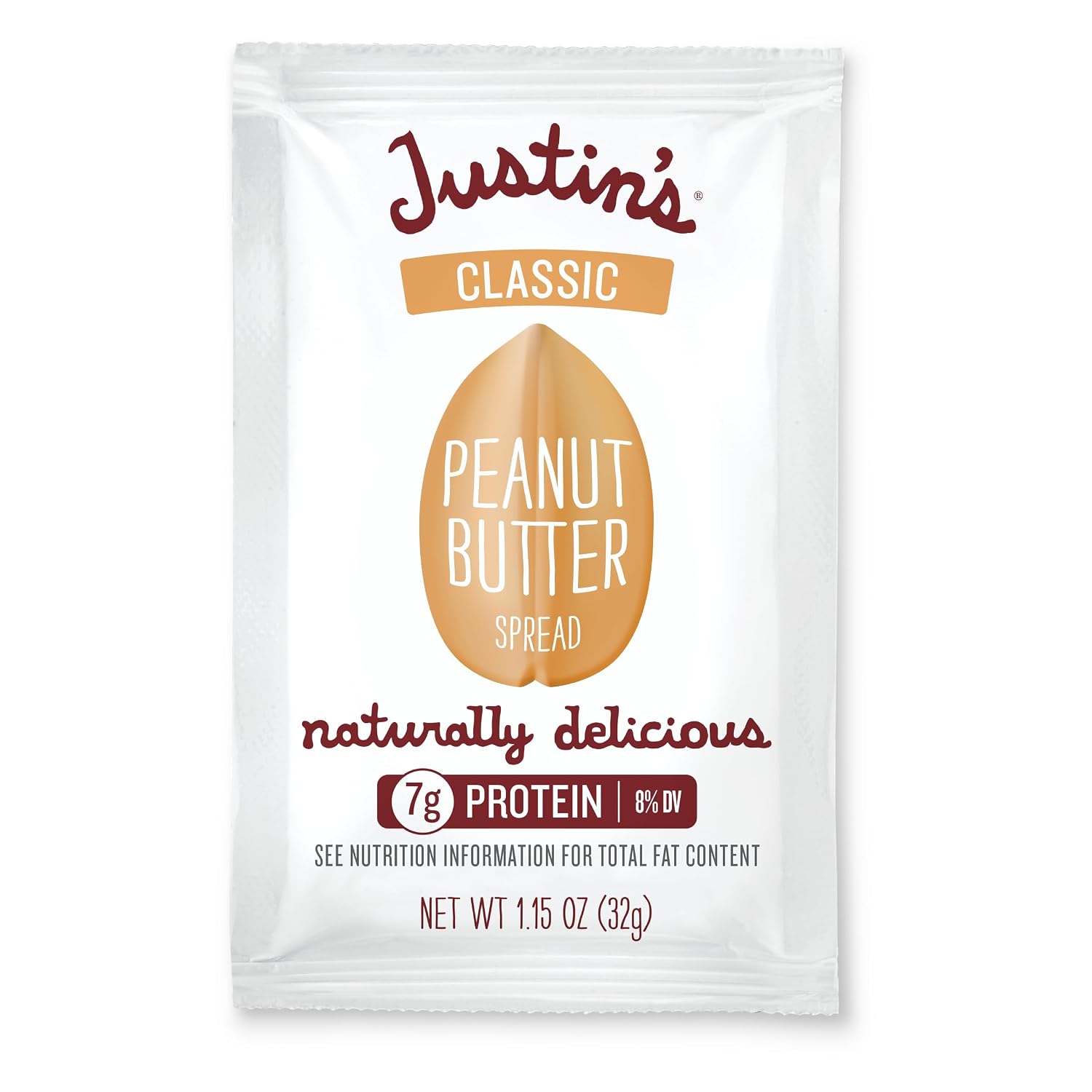 Justin's Classic Crunchy Peanut Butter Squeeze Packs - 1.15 oz - 10 pack | Shelf Stable Sandwich Spread