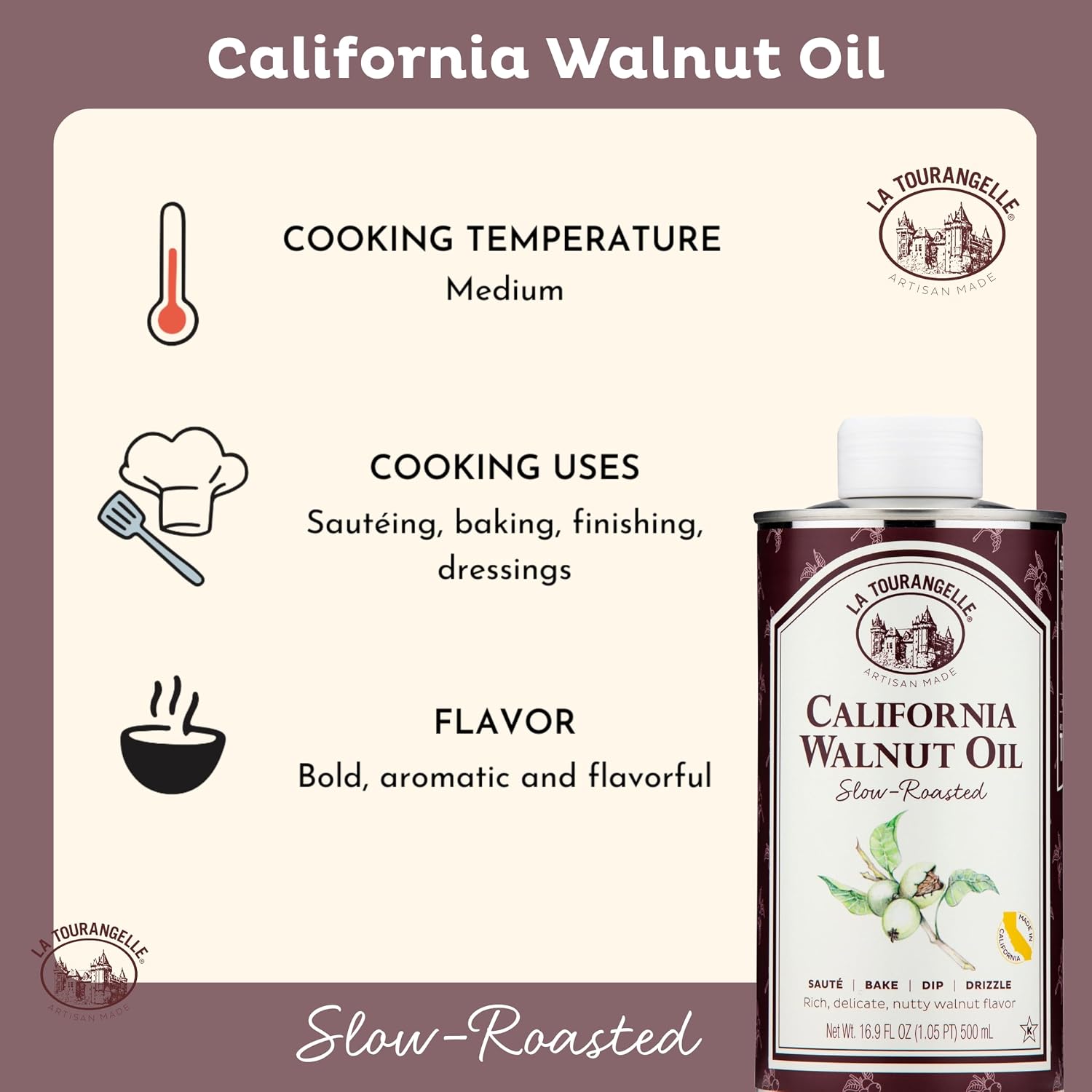 La Tourangelle Toasted Pumpkin Seed Oil, for Cooking, Dressings, 8.45 fl oz | Made Using Traditional Styrian Techniques, Great for Pastas and Spreads, Health and Beauty Oil, Gluten Free, Non-GMO