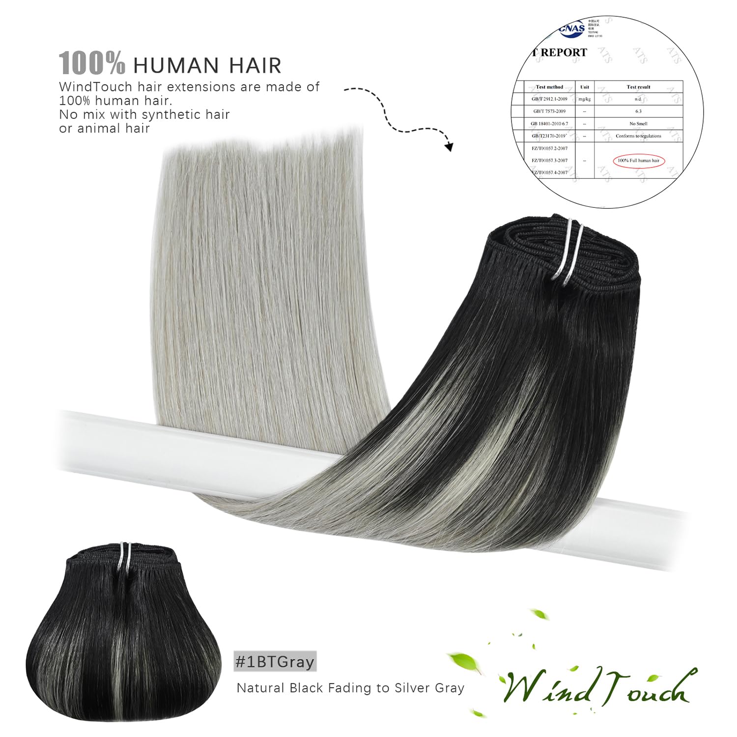 WindTouch Clip In Hair Extensions Human Hair Mixed Bleach Blonde 18Inch 75g Hair Extensions for Women Remy Blonde Extensions Clip in #18p613 7PCS