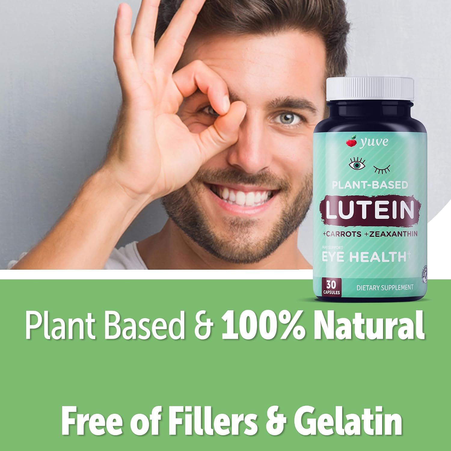 Yuve 20mg Lutein & Zeaxanthin Eye Health Supplement with Clinically Studied Lutemax 2020 Carotenoid Complex - Supports Dry Eyes