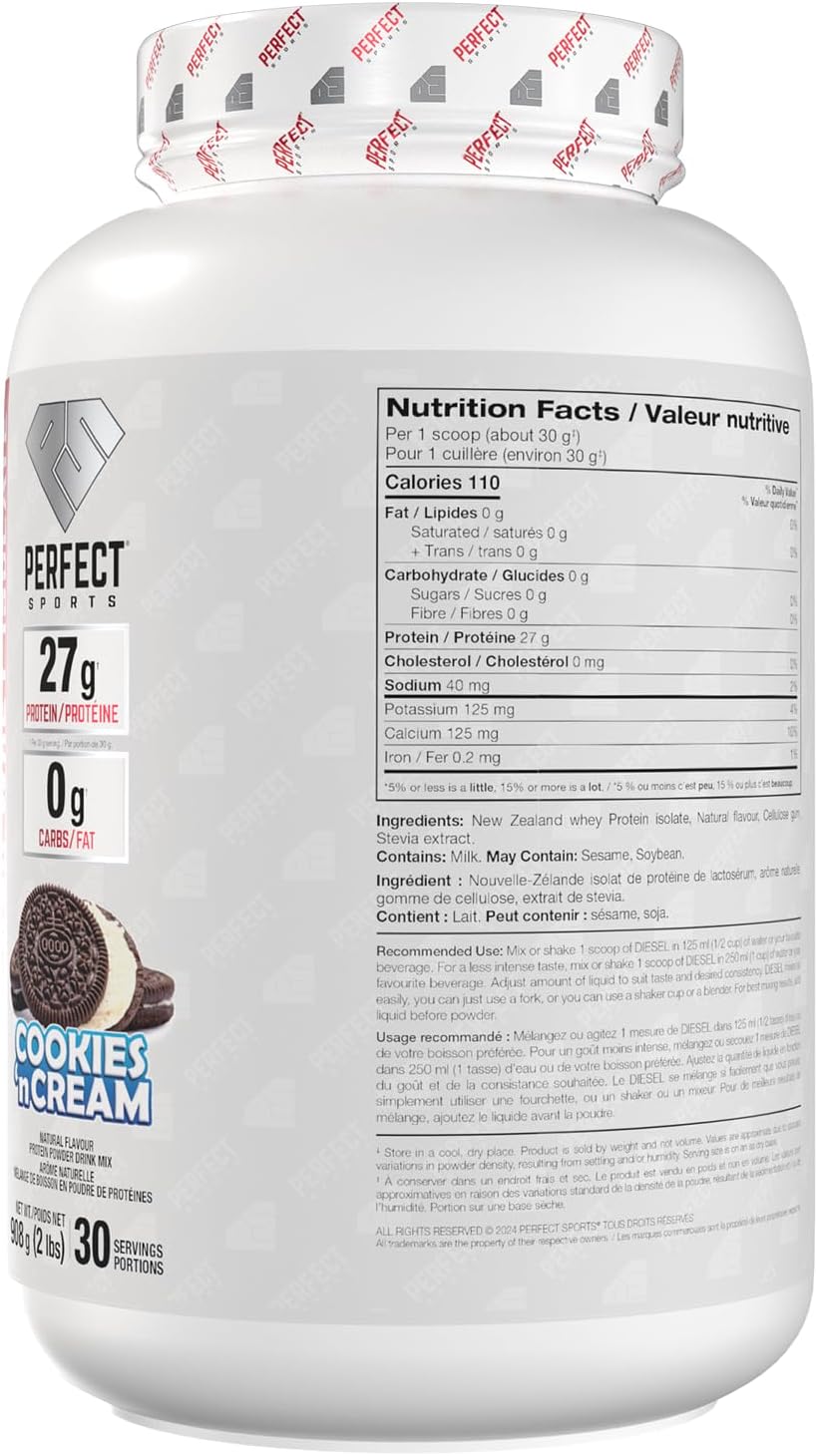 PERFECT SPORTS Diesel Whey Protein Isolate, Milk Chocolate, 2 lb