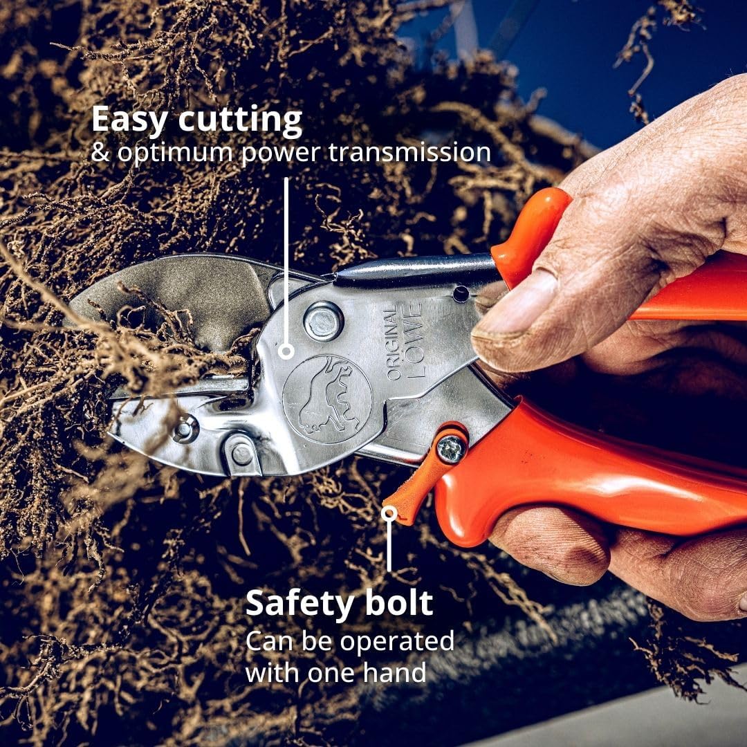 Original LÖWE Professional Anvil Pruner Garden Tools 1.104 | Robust & Sharp Hedge Trimmer | Use As Pruners, Garden Shears, Heavy Duty Handheld